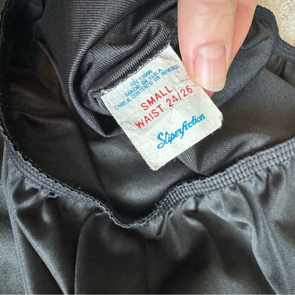 Vintage Sliperfection Black Half Skirt Slip with Lace Hem Size S - Picture 7 of 11